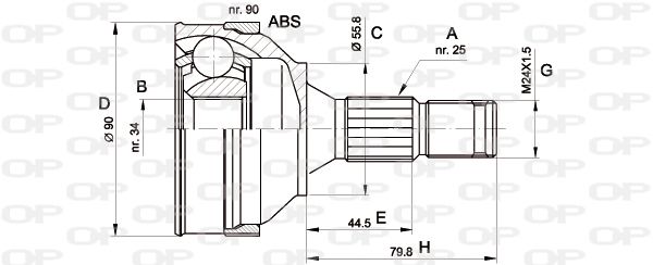 OPEN PARTS Шарнирный комплект, приводной вал CVJ5138.10